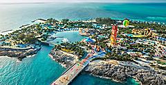 Aerial of Perfect Day at CocoCay, whole island